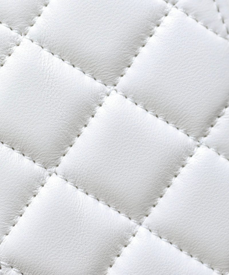 MINI RECTANGLE FLAP BAG TOP HANDLE 20CM WHITE LAMBSKIN SILVER HARDWARE