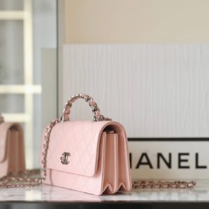 CC WOC 18.5 PINK LAMBSKIN SILVER HARDWARE
