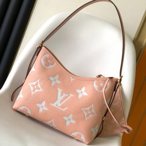 13351073402255436 CARRYALL PM 29 PINK MONOGRAM GRAINED COWHIDE LEATHER