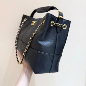 CC 25A Hobo Bag 36cm in Black Calfskin