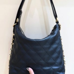 CC 25S Hobo Dual-Use Bag in Black Cowhide