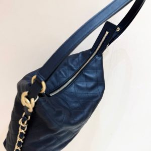 CC 25S Hobo Dual-Use Bag in Black Cowhide