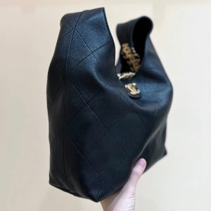 CC 25P Hippie Hobo Bag in Black Lambskin