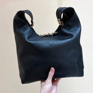 CC 25P Hippie Hobo Bag in Black Lambskin
