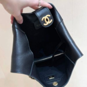 CC 25P Hippie Hobo Bag in Black Lambskin