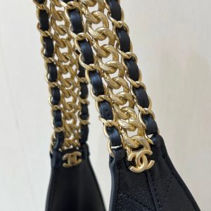 CC 25P Hippie Hobo Bag in Black Lambskin