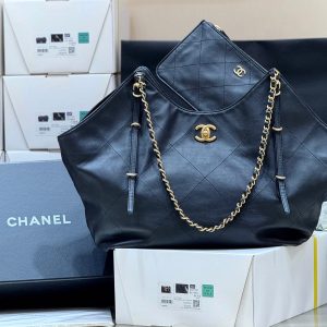 CC 25S Tote Bag in Black Calfskin