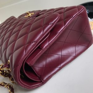 CC Classic Jumbo 30cm Burgundy Lambskin Gold Hardware
