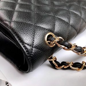 CC Classic Jumbo 30cm Black Caviar Gold Hardware