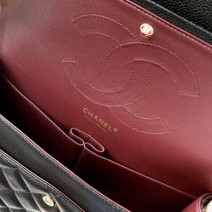 CC Classic Jumbo 30cm Black Caviar Gold Hardware