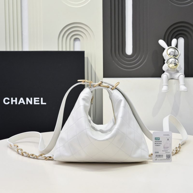 CC 25S Hobo Bag Runway Style Backpack in White Cowhide