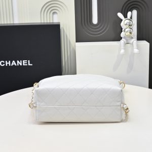 CC 25S Hobo Bag Runway Style Backpack in White Cowhide