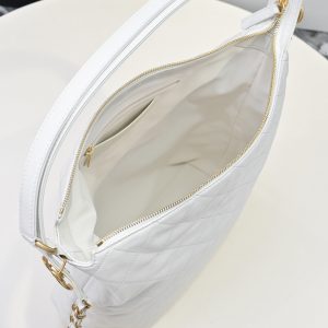 CC 25S Hobo Bag Runway Style Backpack in White Cowhide