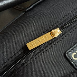 CC 25A Small Tote 36cm Chocolate Brown Suede Black Calfskin