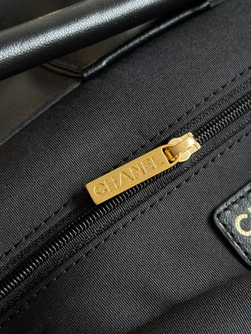 CC 25A Small Tote 36cm Chocolate Brown Suede Black Calfskin