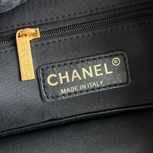 CC 25A Tote Bag Black Suede Black Calfskin