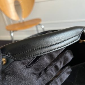 CC 25A Small Tote 36cm Black Suede Black Calfskin