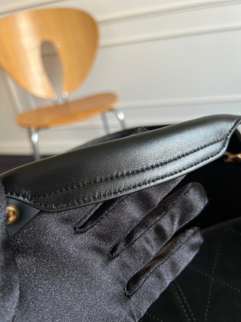 CC 25A Small Tote 36cm Black Suede Black Calfskin