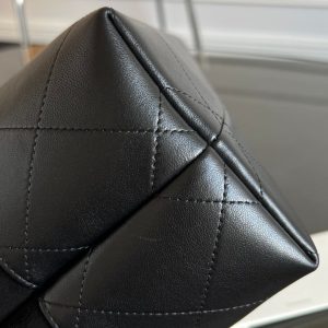 CC 25A Small Tote 36cm Black Suede Black Calfskin