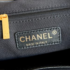 CC 25A Small Tote 36cm Black Suede Black Calfskin