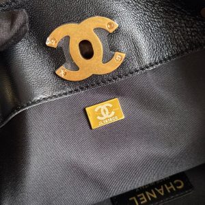 13405399203655218 CC 25A Tote Bag Chocolate Brown Suede Black Calfskin