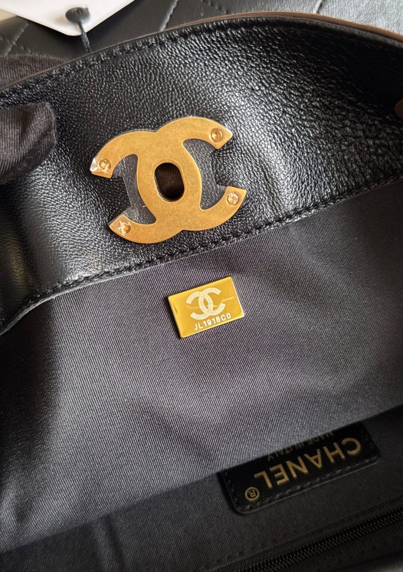 13405399203655218 CC 25A Tote Bag Chocolate Brown Suede Black Calfskin