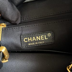 13405399206561298 CC 25A Tote Bag Chocolate Brown Suede Black Calfskin