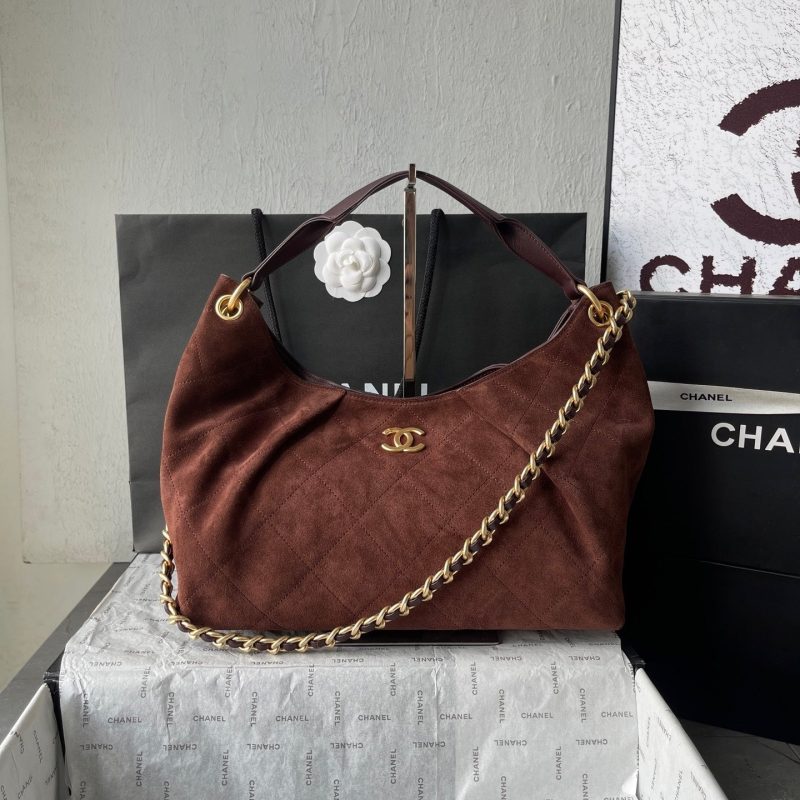 13405405615767644 CC 25A Tote Bag 33cm Dark Brown Suede