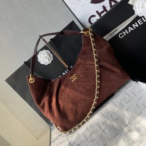 13405405623662138 CC 25A Tote Bag 33cm Dark Brown Suede