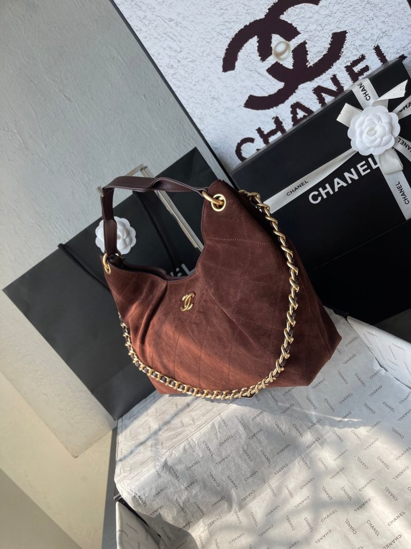 13405405625064632 CC 25A Tote Bag 33cm Dark Brown Suede