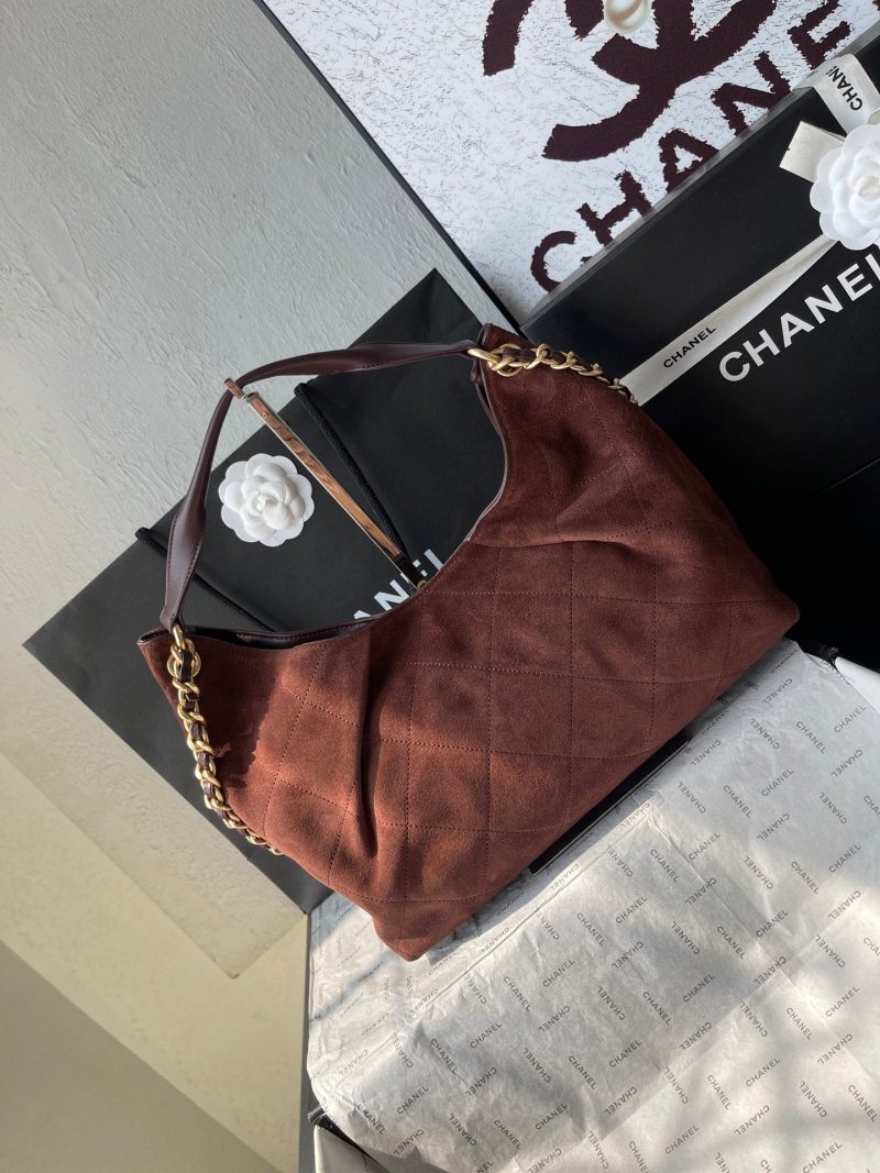 13405405626504808 CC 25A Tote Bag 33cm Dark Brown Suede