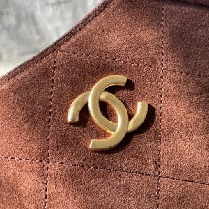 13405405629071385 CC 25A Tote Bag 33cm Dark Brown Suede