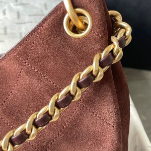 13405405630382359 CC 25A Tote Bag 33cm Dark Brown Suede