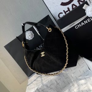 CC 25A Tote Bag 33cm Black Suede