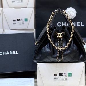 CC 25S Hobo Bag 25cm Black Calfskin