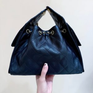 CC 25S Hobo Bag 25cm Black Calfskin