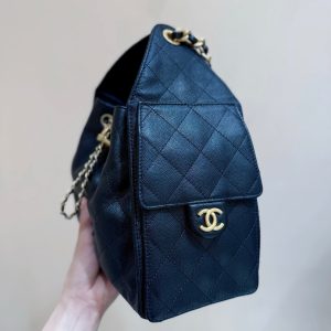 CC 25S Hobo Bag 25cm Black Calfskin