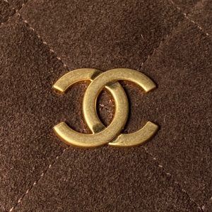 Chanel 25K Bowling 23.5 Brown Bag Suede 275906