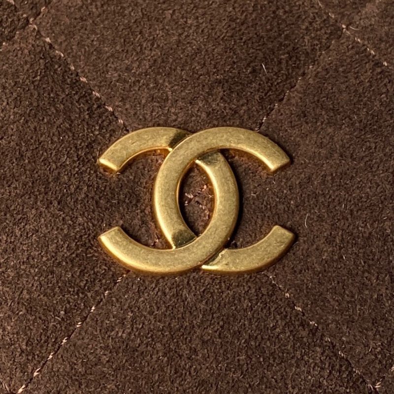 Chanel 25K Bowling 23.5 Brown Bag Suede 275906