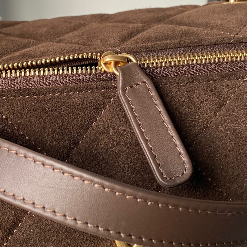 Chanel 25K Bowling 23.5 Brown Bag Suede 275906