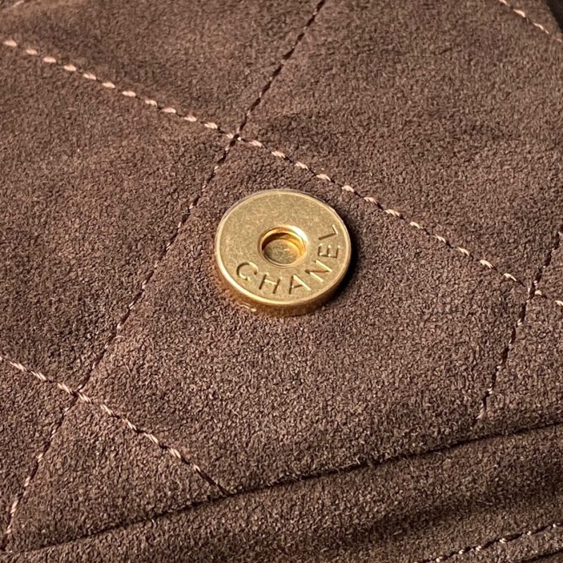 Chanel 25K Bowling 23.5 Brown Bag Suede 275906