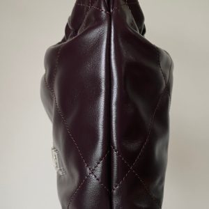 CC 24A Mini Hobo Bag 20cm Molten Dark Chocolate and Burgundy Lambskin SHW