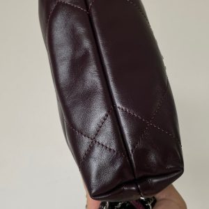 CC 24A Mini Hobo Bag 20cm Molten Dark Chocolate and Burgundy Lambskin SHW