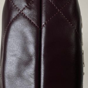 CC 24A Mini Hobo Bag 20cm Molten Dark Chocolate and Burgundy Lambskin SHW