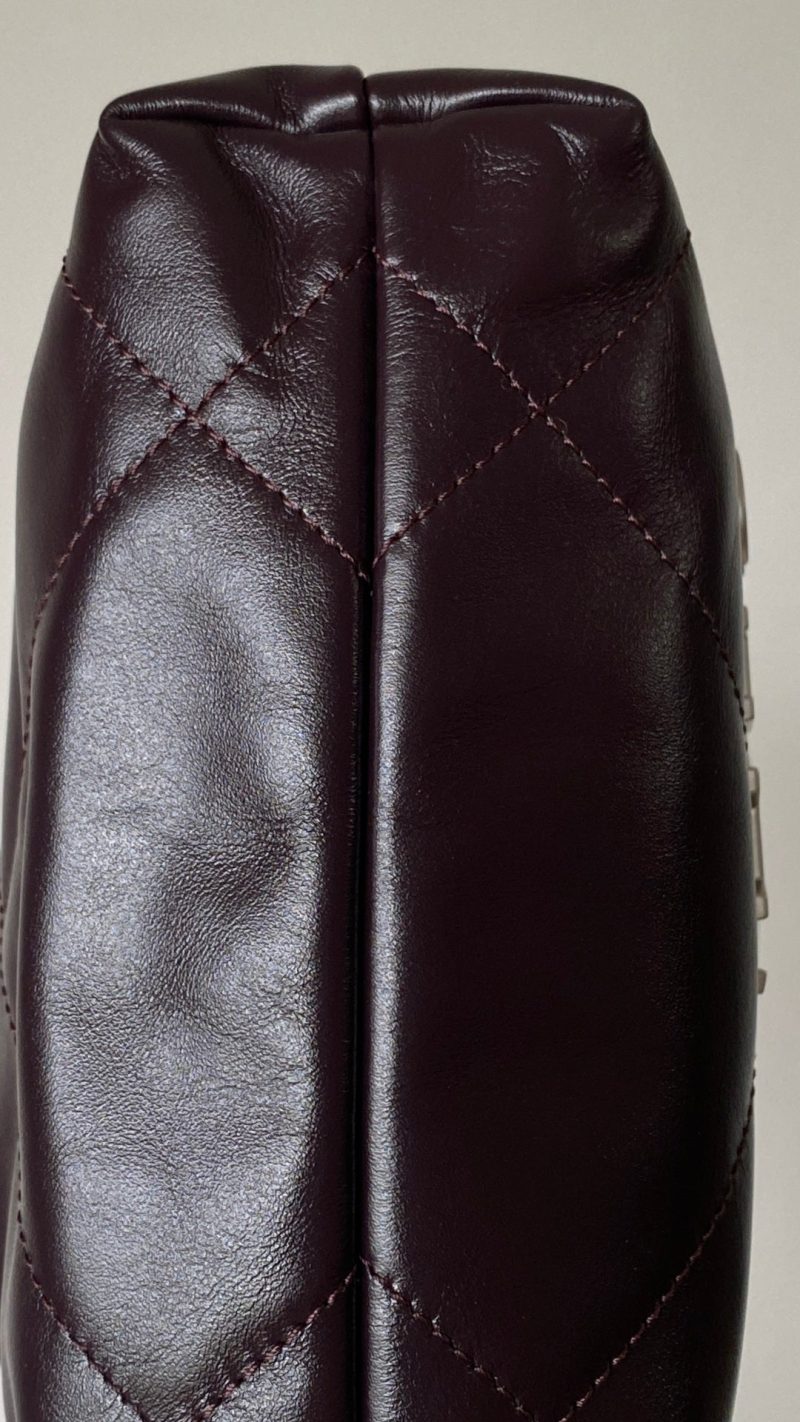 CC 24A Mini Hobo Bag 20cm Molten Dark Chocolate and Burgundy Lambskin SHW