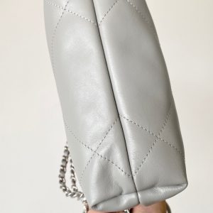 CC 23C Mini Hobo Bag 20cm Light Gray-Silver Lambskin SHW