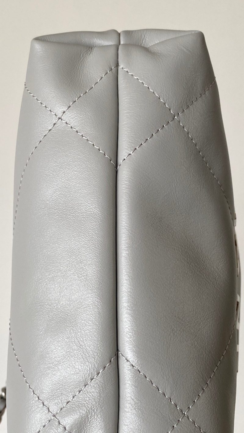 CC 23C Mini Hobo Bag 20cm Light Gray-Silver Lambskin SHW