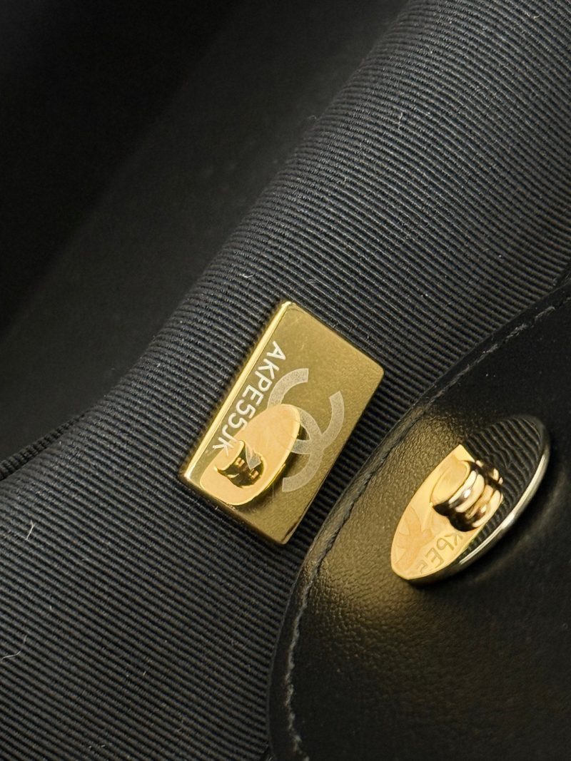 CC 26 Striped Woven Beach Bag 46 Black in Cowhide