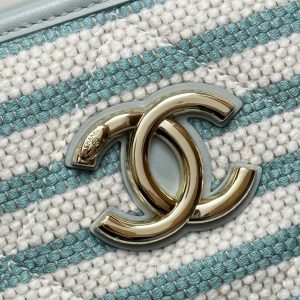 CC 26 Striped Woven Beach Bag 46 Blue in Cowhide