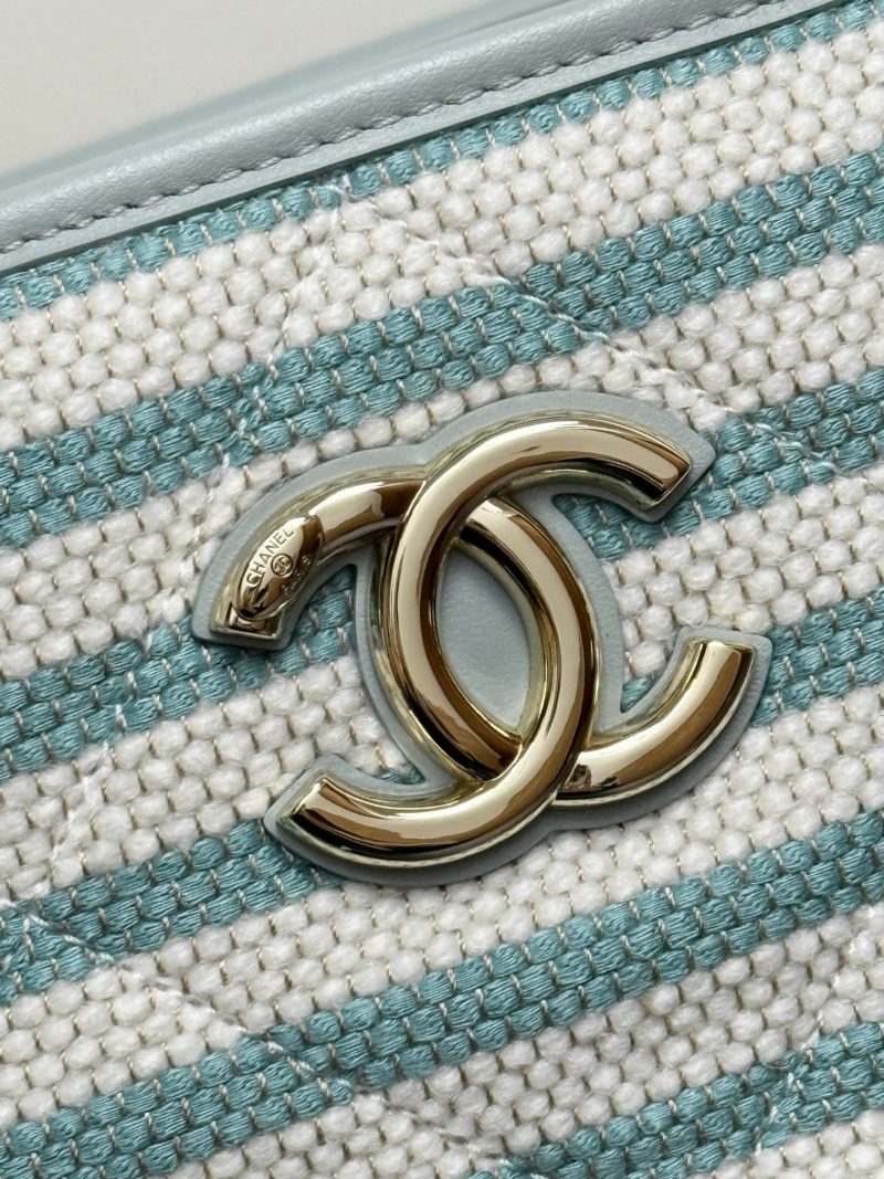 CC 26 Striped Woven Beach Bag 46 Blue in Cowhide